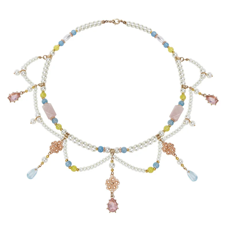 Ming-Made Hanfu Necklace of Precious Stones Collar Vintage Natural Pink Crystal Necklace Ancient Style Pendant Accessories
Ming-Made Hanfu Necklace of Precious Stones Collar Vintage Natural Pink Crystal Necklace Ancient Style Pendant Accessories