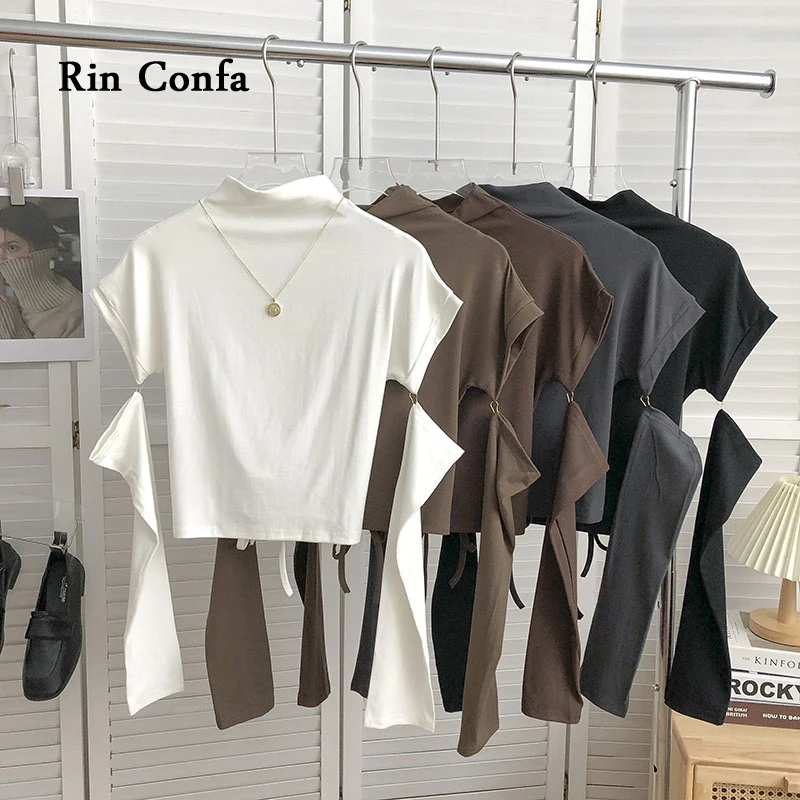 Rin Confa Autumn American Retro Half Collar Short Crop Tops Fashion Pure Colour Knitting T-Shirt All-Match Slim Long Sleeve Top
Rin Confa Autumn American Retro Half Collar Short Crop Tops Fashion Pure Colour Knitting T-Shirt All-Match Slim Long Sleeve Top