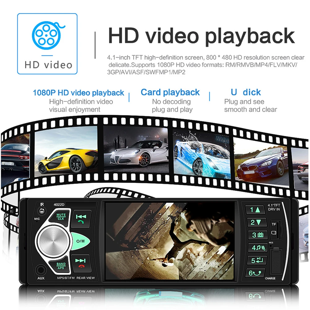 4022D Automotive Multimedia Suite, For Automotive Stereo, AUX FM, Radio Stations Bluetooth 2.0 Universal ISO Plug
4022D Automotive Multimedia Suite, For Automotive Stereo, AUX FM, Radio Stations Bluetooth 2.0 Universal ISO Plug