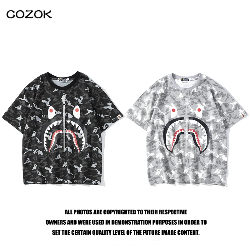 newFree Shipping Camouflage Colorblock Print T-shirt Harajuku Summer Cotton Casual Men Clothing Couple Bape Shark Short Sleeve
newFree Shipping Camouflage Colorblock Print T-shirt Harajuku Summer Cotton Casual Men Clothing Couple Bape Shark Short Sleeve