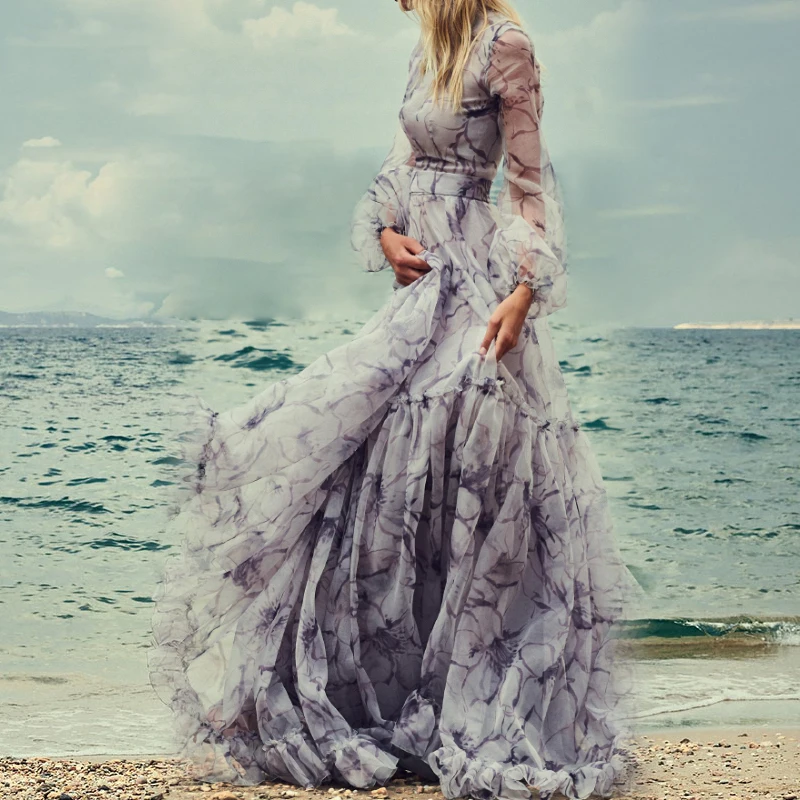 Vacation Bohemian Flower Printed Long Dresses for Women Vintage Elegant Ruffles Pleated Maxi Dress 2022 Summer Boho Clothing
Vacation Bohemian Flower Printed Long Dresses for Women Vintage Elegant Ruffles Pleated Maxi Dress 2022 Summer Boho Clothing