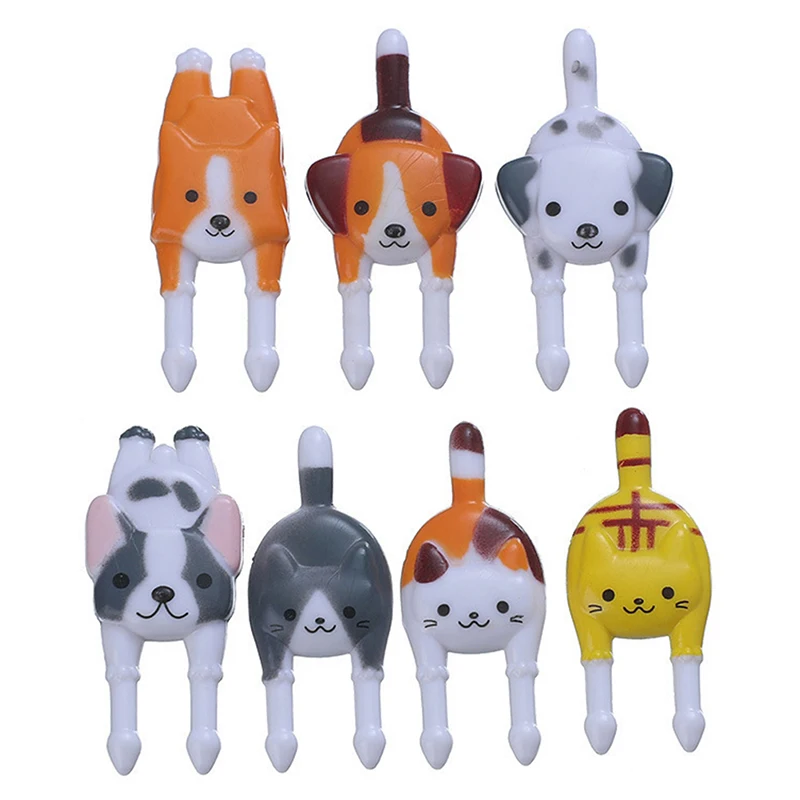 

7Pcs Cute Mini Animal Cartoon Food Picks Party Decor Children Snack Cake Dessert Food Fruit Forks Lunch Bento Accessories