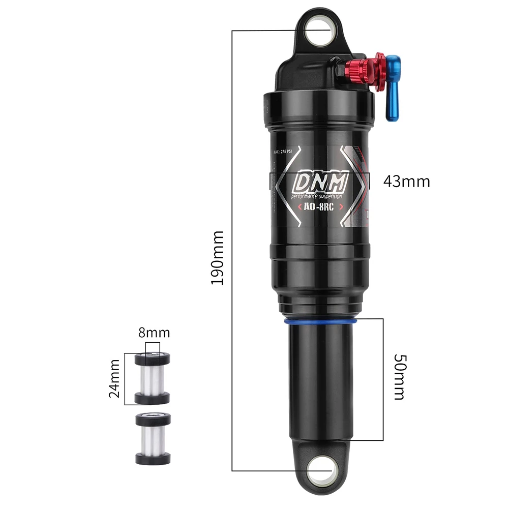 Амортизатор для велосипеда 165/190/200/210 мм Пневматическая Пружина DNM AO8RC, горный велосипед с мягким хвостом с втулками XC/TRAIL/AMl
Амортизатор для велосипеда 165/190/200/210 мм Пневматическая Пружина DNM AO8RC, горный велосипед с мягким хвостом с втулками XC/TRAIL/AMl