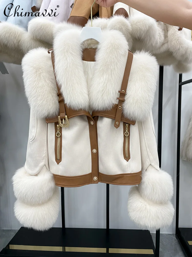 Fox Fur Jacket Short Winter High-End Warm Elegant Goose Down Liner Real Fut Coat Long Sleeve Light Luxury Women's Fur Jackets 
Fox Fur Jacket Short Winter High-End Warm Elegant Goose Down Liner Real Fut Coat Long Sleeve Light Luxury Women's Fur Jackets