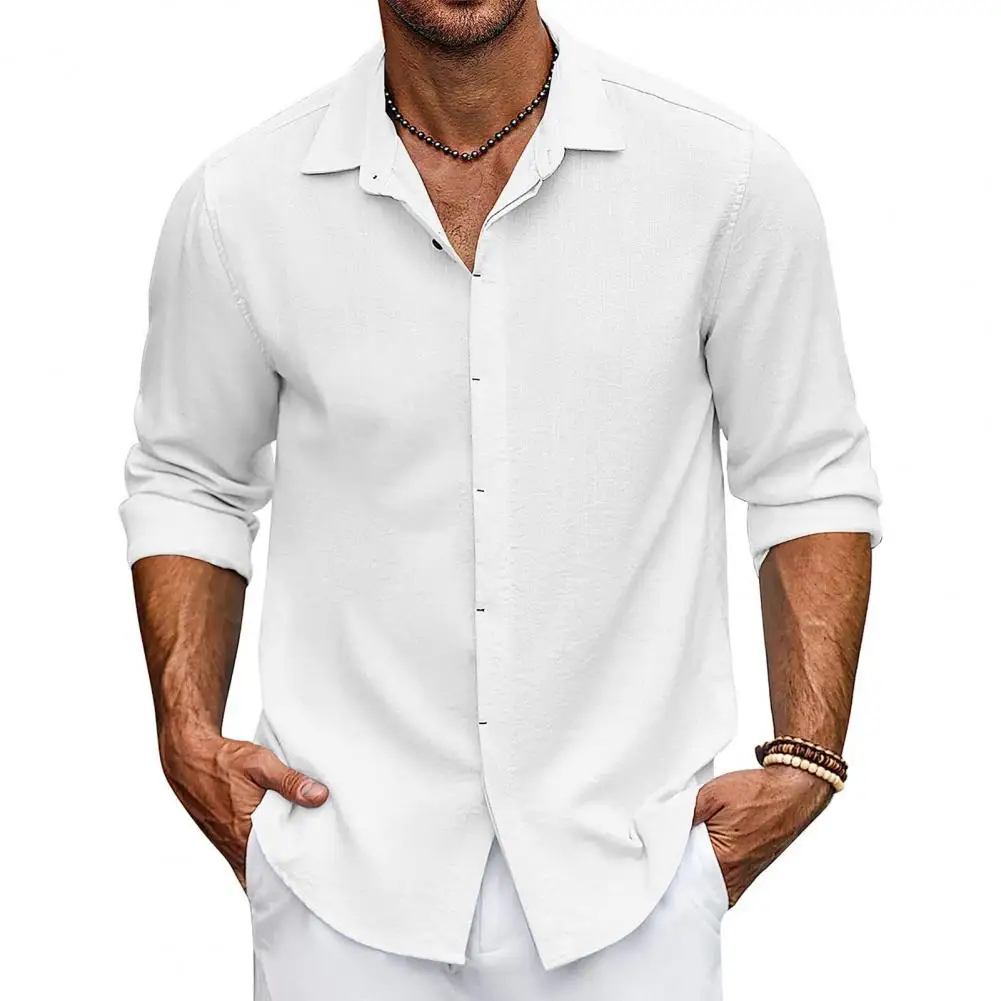 Lapel Collar Men Shirt Streetwear Men's Mid-length Fall Shirt Loose Fit Soft Breathable Fabric Turn-down Collar Solid Color
Lapel Collar Men Shirt Streetwear Men's Mid-length Fall Shirt Loose Fit Soft Breathable Fabric Turn-down Collar Solid Color