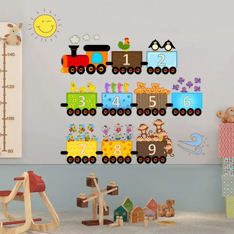 Wall Sticker Cartoon Number Train Pattern PVC Self-Adhesive Removable Stickers Child‘s Bedroom Decorative Wallpaper Home Decor
Wall Sticker Cartoon Number Train Pattern PVC Self-Adhesive Removable Stickers Child‘s Bedroom Decorative Wallpaper Home Decor