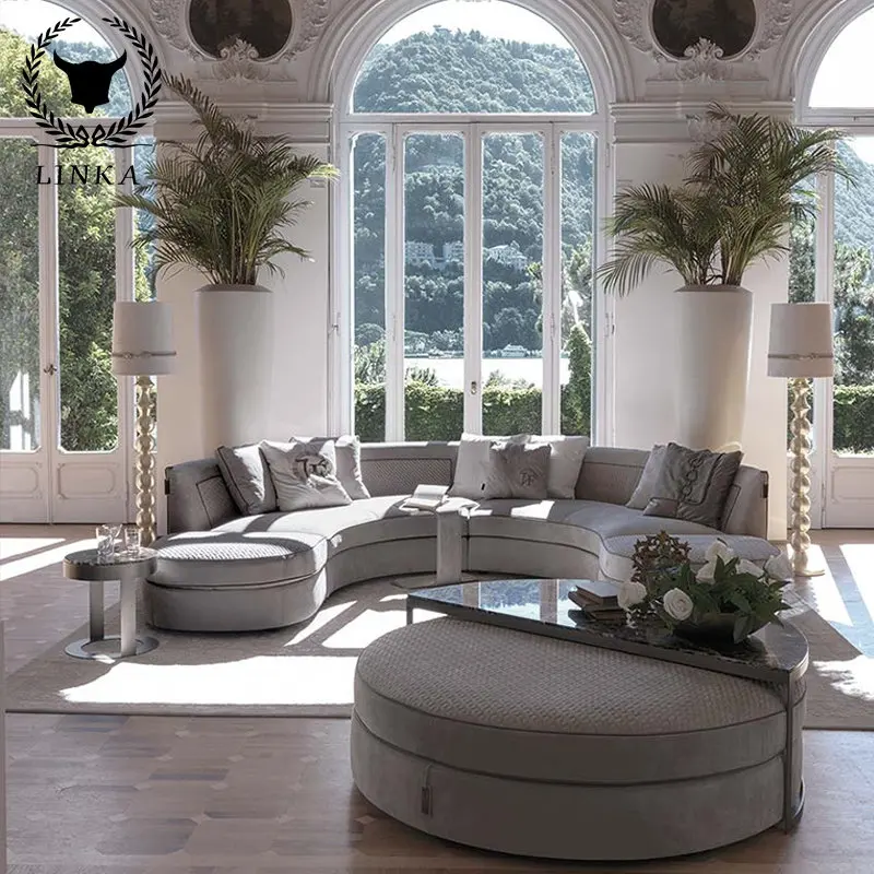 Modern light luxury Italian arc multi-person sofa custom large apartment sofa villa full frosted leather sofa combination
Modern light luxury Italian arc multi-person sofa custom large apartment sofa villa full frosted leather sofa combination