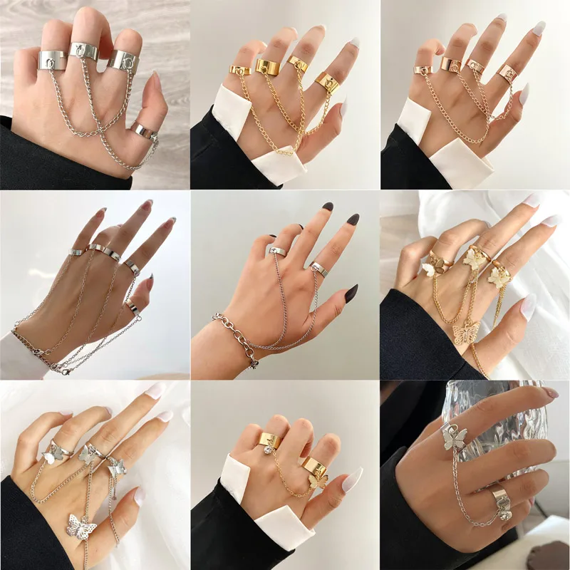 TOBILO Punk Cool Hiphop Chain Rings Multi-layer Adjustable Open Finger Rings Set Alloy Man Rings for Women Party Gift Jewelry
TOBILO Punk Cool Hiphop Chain Rings Multi-layer Adjustable Open Finger Rings Set Alloy Man Rings for Women Party Gift Jewelry
