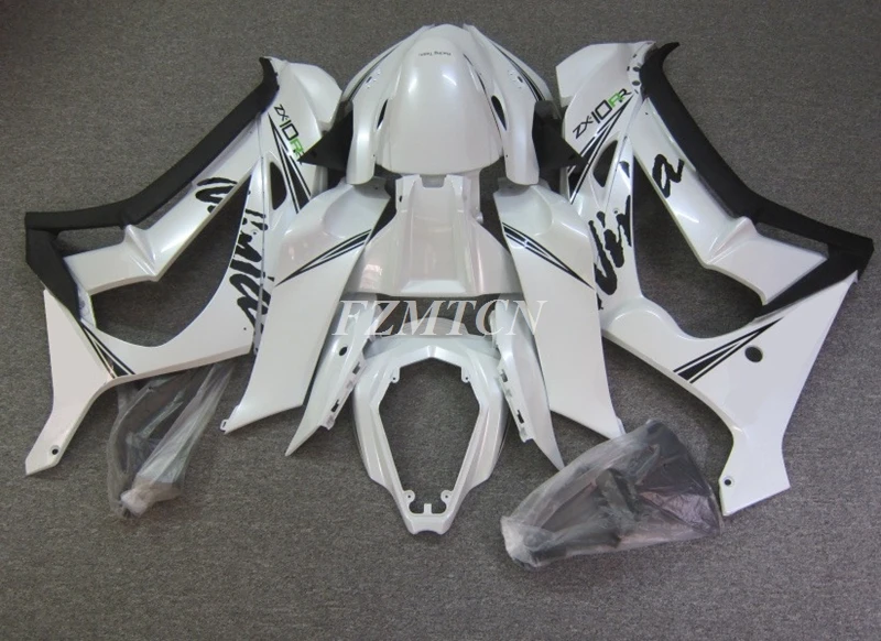 

4Gifts New ABS Fairings Kit Fit for Kawasaki Ninja ZX-10R ZX10R 2016 2017 2018 2019 16 17 18 19 Bodywork Set White