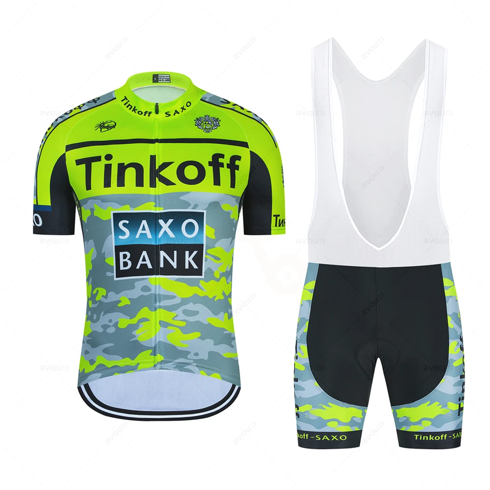 Комплект велосипедной одежды Saxo Bank Tinkoff быстросохнущая майка с коротким рукавом