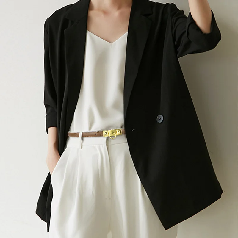 Leather Belt Ladies Lock Belt Simple Versatile Decoration Matching Suit Pants Jeans Trendy Cool Ins Style Designer Fashion Belt
Leather Belt Ladies Lock Belt Simple Versatile Decoration Matching Suit Pants Jeans Trendy Cool Ins Style Designer Fashion Belt