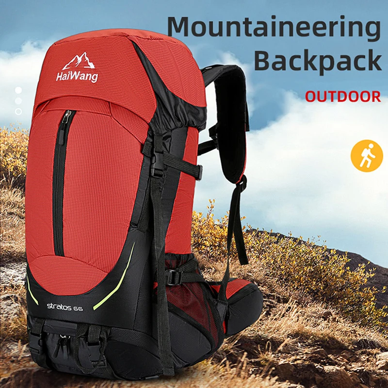 

Водонепроницаемый рюкзак для альпинизма, путешествий, кемпинга, пешего туризма, треккинга, Спортивная вместительная школьная сумка с несколькими карманами, объем 66 л, xa54wd