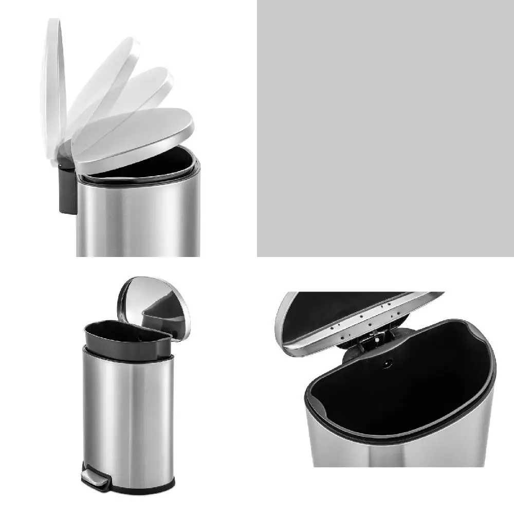 Durable, Secured Fresh Stainless Steel 1 Gallon Step On Kitchen Trash Can Bin - Keep Smelly Garbage Out with Easy Access Design.
Durable, Secured Fresh Stainless Steel 1 Gallon Step On Kitchen Trash Can Bin - Keep Smelly Garbage Out with Easy Access Design.