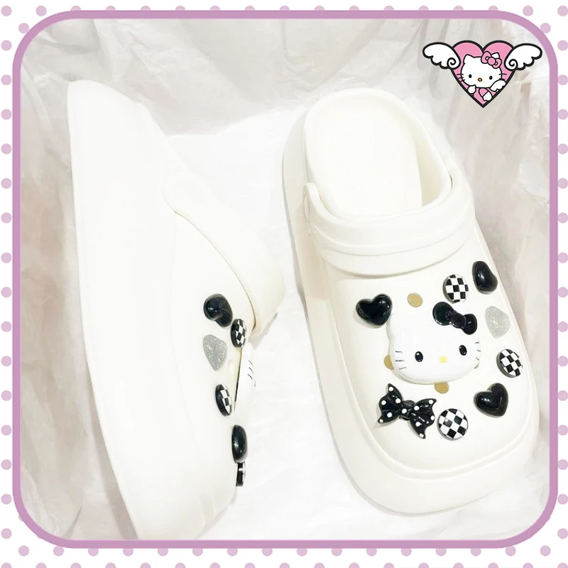 

Hello Kitty Croc Kawaii Soft Summer Cartoon Sandals Non-Slip Slippers Anime Sanrioed Stylish Cute Girls Gifts Lovely Beach Shoes