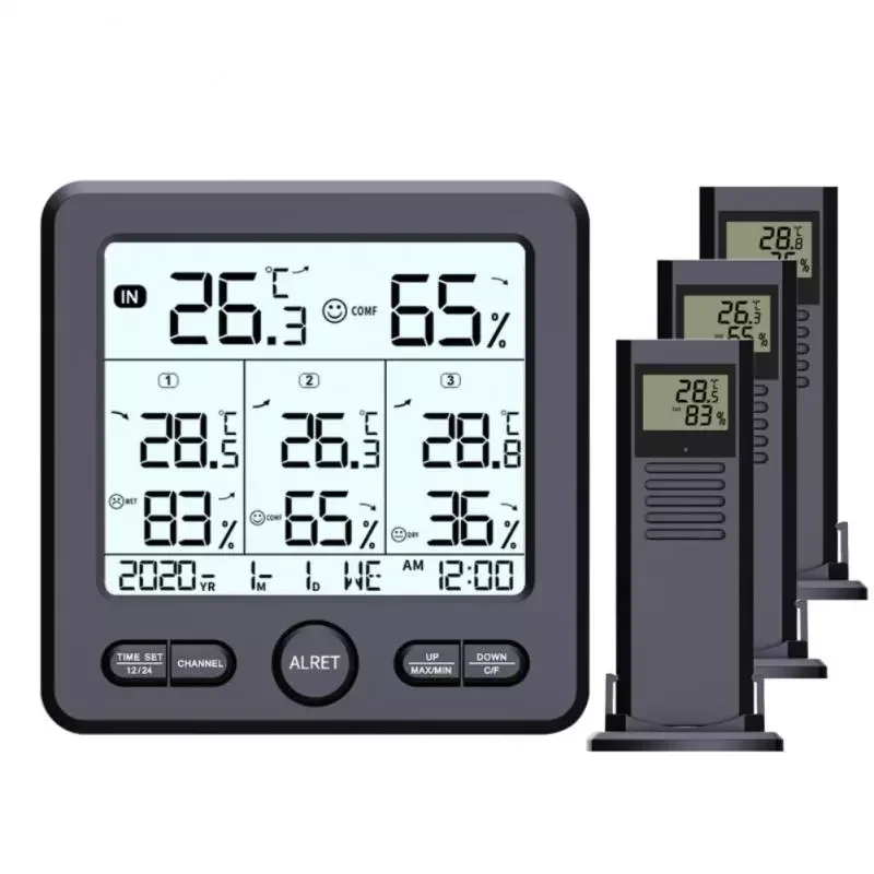Station Wireless Indoor Outdoor Thermometer TS-6210 Digital Temperature Hygrometer With 3pcs Remote Sensors Smart Home
Station Wireless Indoor Outdoor Thermometer TS-6210 Digital Temperature Hygrometer With 3pcs Remote Sensors Smart Home