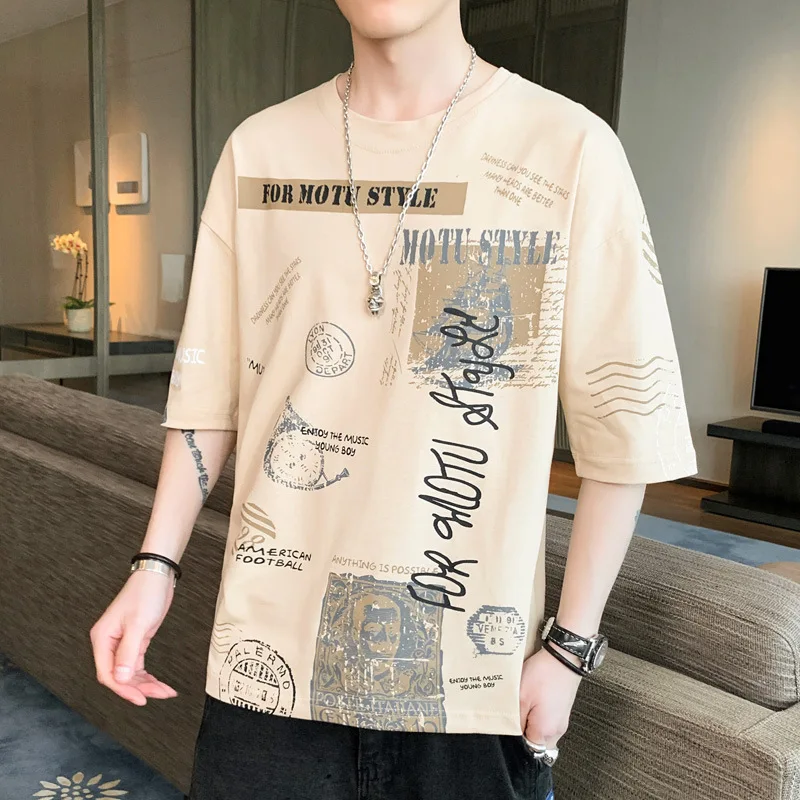 Creative Printing T-shirt Men's Loose Large Size National Tide T-shirt Cotton Summer Half-Sleeve Top Clothes
Creative Printing T-shirt Men's Loose Large Size National Tide T-shirt Cotton Summer Half-Sleeve Top Clothes