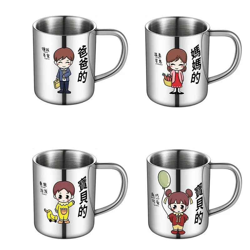 400ML Double Layer Anti-Rust 304 Stainless Steel Insulated Cup Mug Parent Child Drinkware Coffee Tea Handle Cup Drinking Tools 
400ML Double Layer Anti-Rust 304 Stainless Steel Insulated Cup Mug Parent Child Drinkware Coffee Tea Handle Cup Drinking Tools