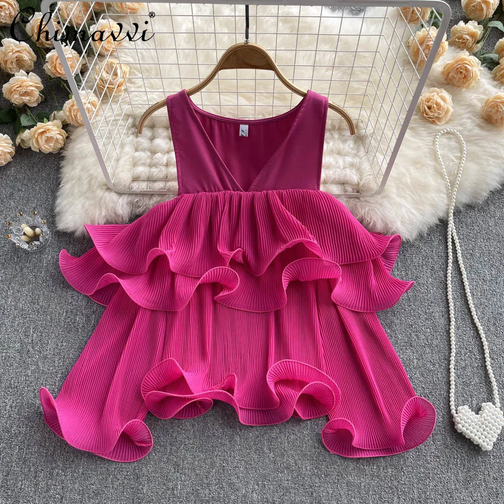 2022 Summer Blouse New Korean Fashion Sweet Princess Style Irregular Women's Tops Sexy Off-Shoulder Fairy Cake Chiffon Shirt
2022 Summer Blouse New Korean Fashion Sweet Princess Style Irregular Women's Tops Sexy Off-Shoulder Fairy Cake Chiffon Shirt