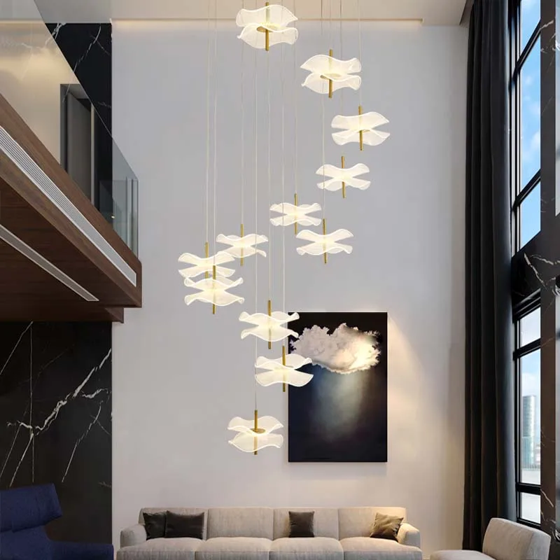 

Роскошная светодиодная хрустальная люстра для лестницы, столовой, современные золотые комнатные подвесные лампы, круглые креативные скандинавские осветительные присветодиодный ы