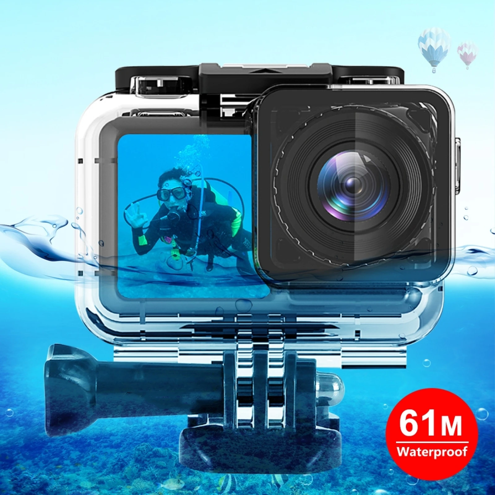 61m Underwater Waterproof Housing Diving Case for DJI Osmo Action Protector Cover, with Buckle Basic Mount & Screw
61m Underwater Waterproof Housing Diving Case for DJI Osmo Action Protector Cover, with Buckle Basic Mount & Screw