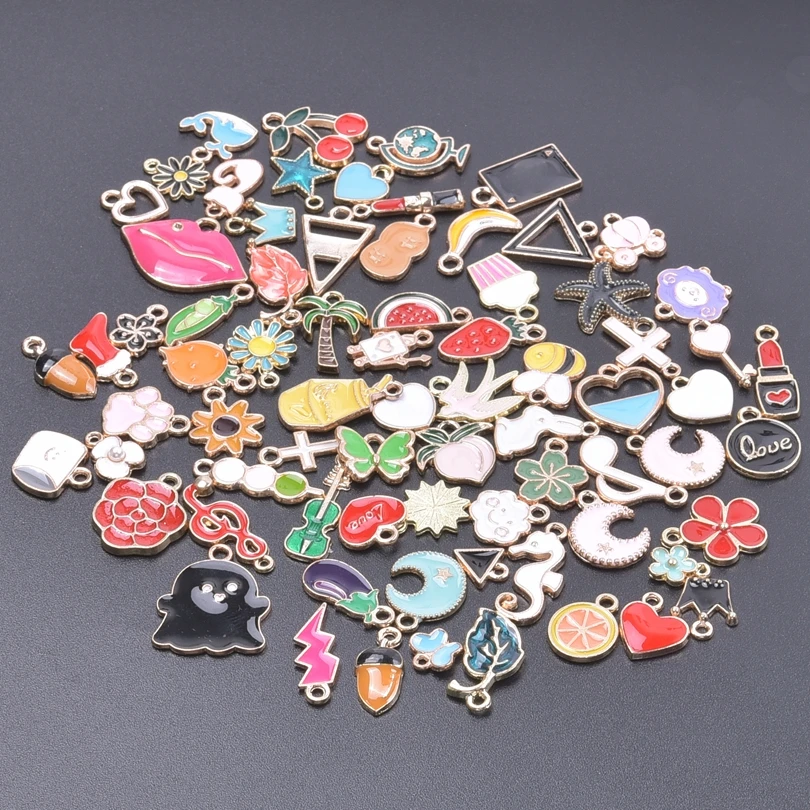 Fashion Style 30/50/100PCS/Lot Random Mix Alloy Dripping Oil Pendant Charms Enamel For Jewelry Findings DIY Handmade Accessories
Fashion Style 30/50/100PCS/Lot Random Mix Alloy Dripping Oil Pendant Charms Enamel For Jewelry Findings DIY Handmade Accessories