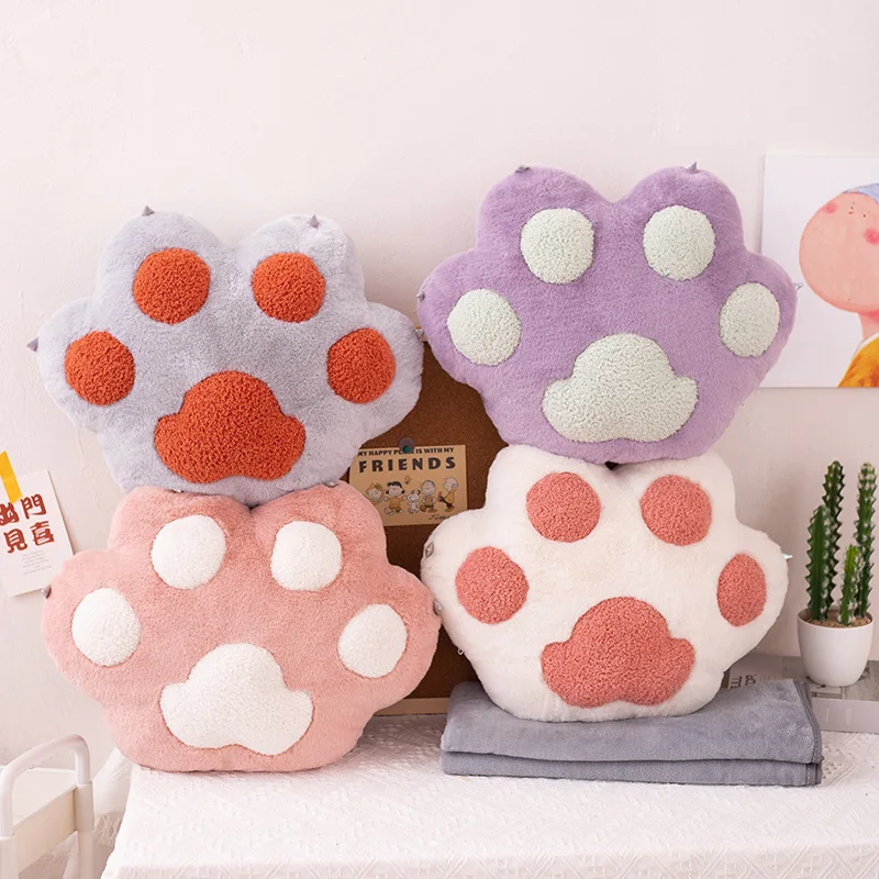 Cute Cat Claw Plush Pillow Kawaii Cartoon Animal Bear Claw With Blanket Winter Hand Warmer Soft Pillow Cushion Children Gift
Cute Cat Claw Plush Pillow Kawaii Cartoon Animal Bear Claw With Blanket Winter Hand Warmer Soft Pillow Cushion Children Gift