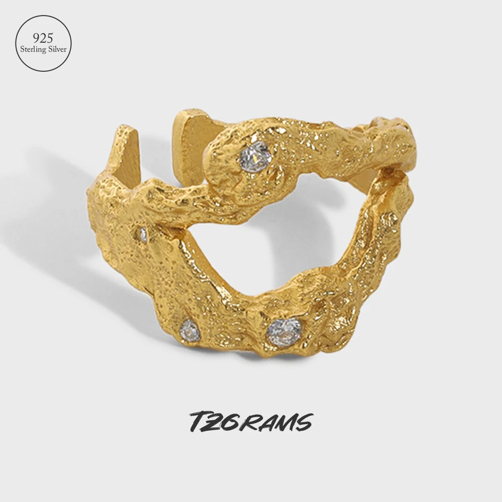 TZgrams 925 Sterling Silver Irregular Gold Chunky Rings for Women Hollow Statement Ring with Zircon Adjustable Trendy Jewelry
TZgrams 925 Sterling Silver Irregular Gold Chunky Rings for Women Hollow Statement Ring with Zircon Adjustable Trendy Jewelry