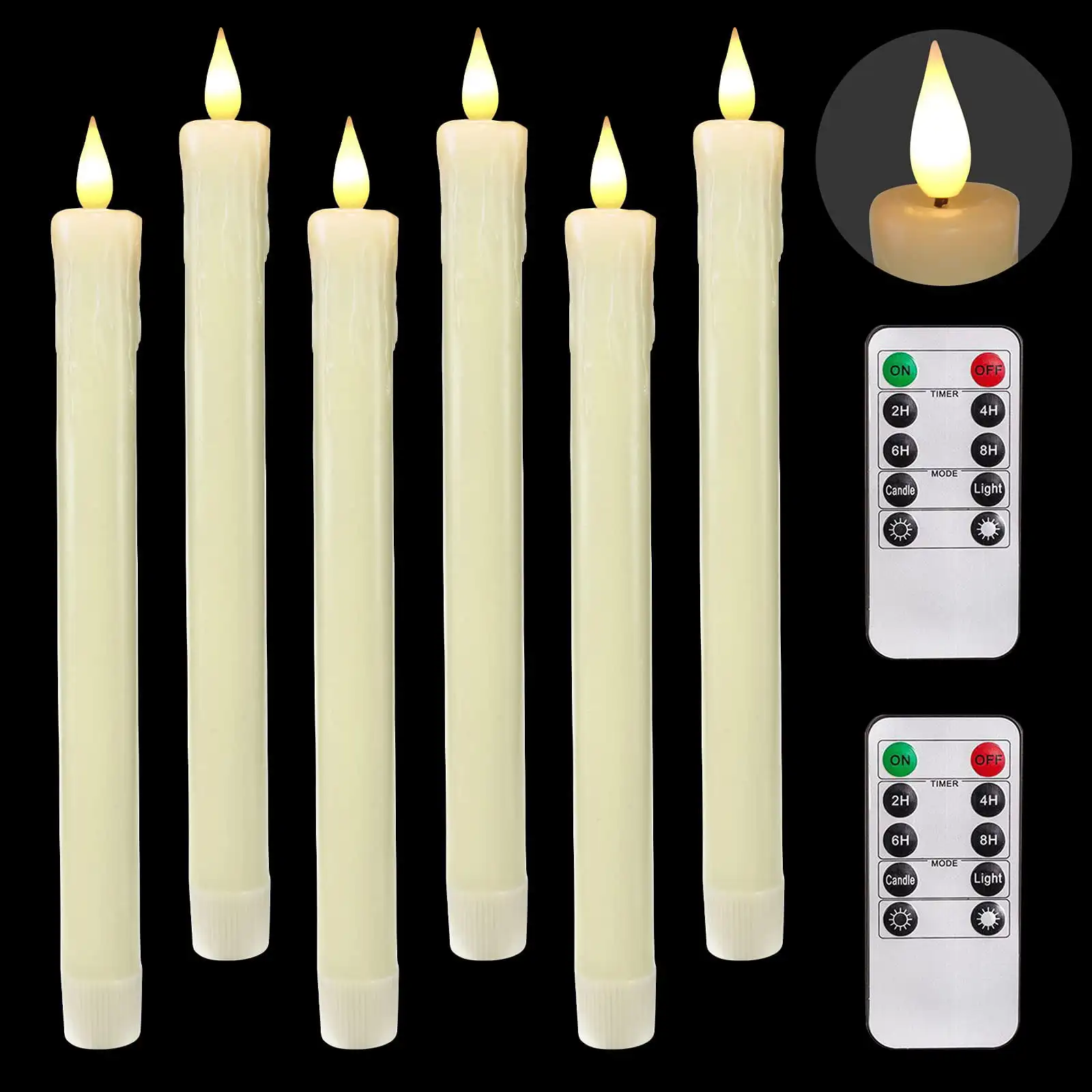 Real Wax LED Flameless Taper Candles with Timer, 9.6 inches Ivory Flameless Candlesticks, Dripless Battery Operated Window Candl
Real Wax LED Flameless Taper Candles with Timer, 9.6 inches Ivory Flameless Candlesticks, Dripless Battery Operated Window Candl