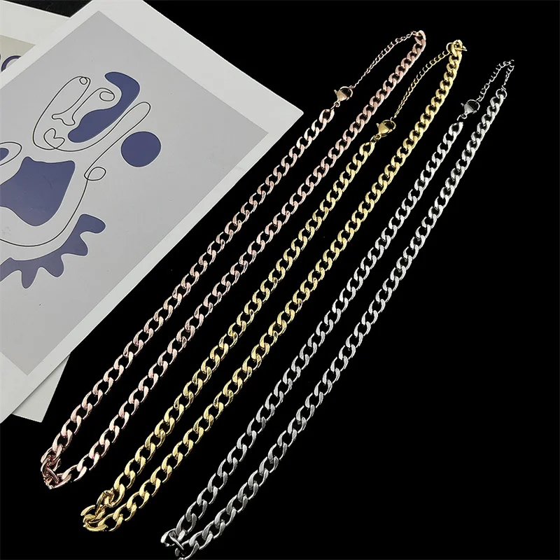 New Cuban Chain Necklace Long Hip Hop for Women Men on The Neck Fashion Jewelry Gift Accessories Silver Stainless Steel Necklace
New Cuban Chain Necklace Long Hip Hop for Women Men on The Neck Fashion Jewelry Gift Accessories Silver Stainless Steel Necklace