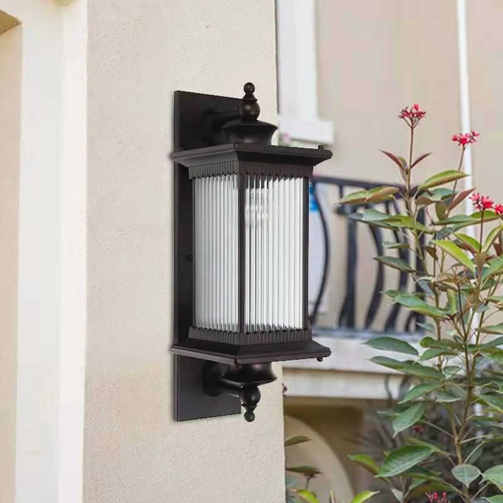 French Country Large Outdoor Waterproof Ribbed Glass Wall Light Exterior Sconce Lamp for Doorway Gate
French Country Large Outdoor Waterproof Ribbed Glass Wall Light Exterior Sconce Lamp for Doorway Gate