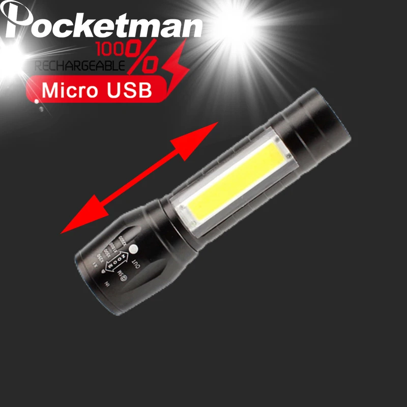 

POCKETMAN Powerful LED Flashlights Outdoor Waterproof Zoomable Torch Pocket Flashlight 3 Modes Camping Flashlight