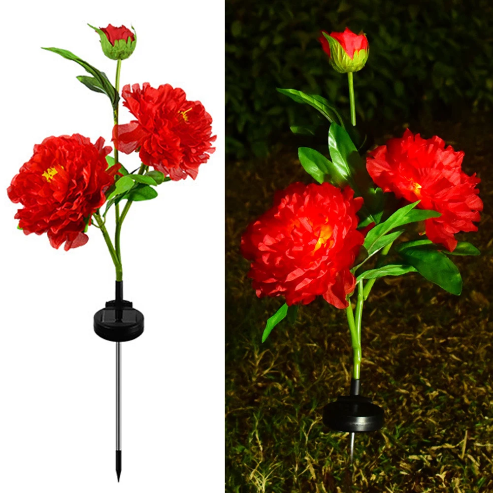 Solar LED Peony Light 3 Heads Flower Waterproof Outdoor Patio Garden Lawn Path Yard Landscape Pathway Decoration Lamps
Solar LED Peony Light 3 Heads Flower Waterproof Outdoor Patio Garden Lawn Path Yard Landscape Pathway Decoration Lamps