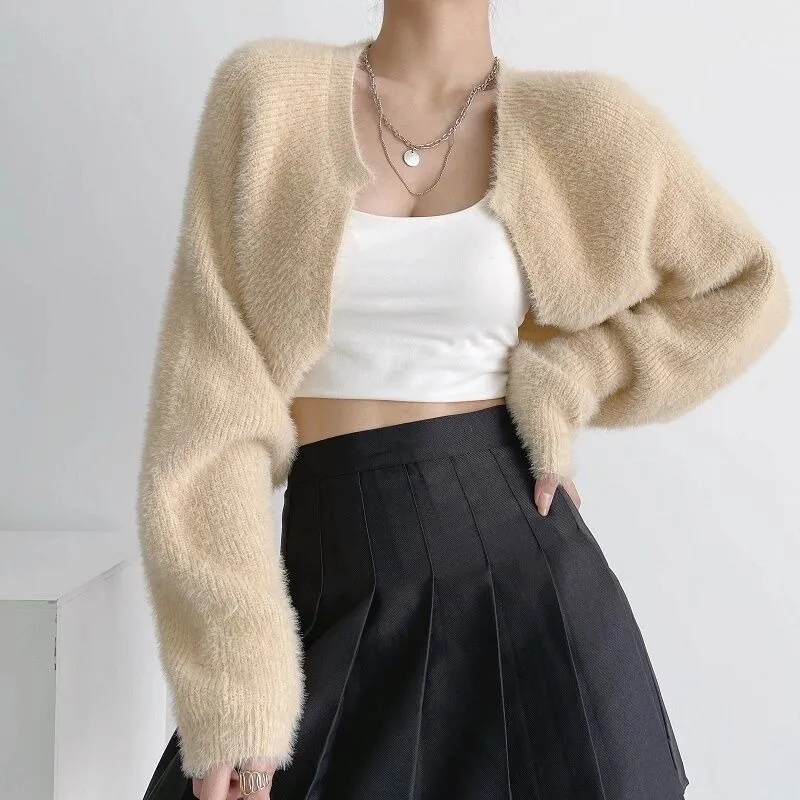 Vintage Loose Soft Mohair Cardigan Women Autumn Winter Warm Knitted Sweaters Jacket Woman Lazy Style Slim Short Cardigans 28409
Vintage Loose Soft Mohair Cardigan Women Autumn Winter Warm Knitted Sweaters Jacket Woman Lazy Style Slim Short Cardigans 28409