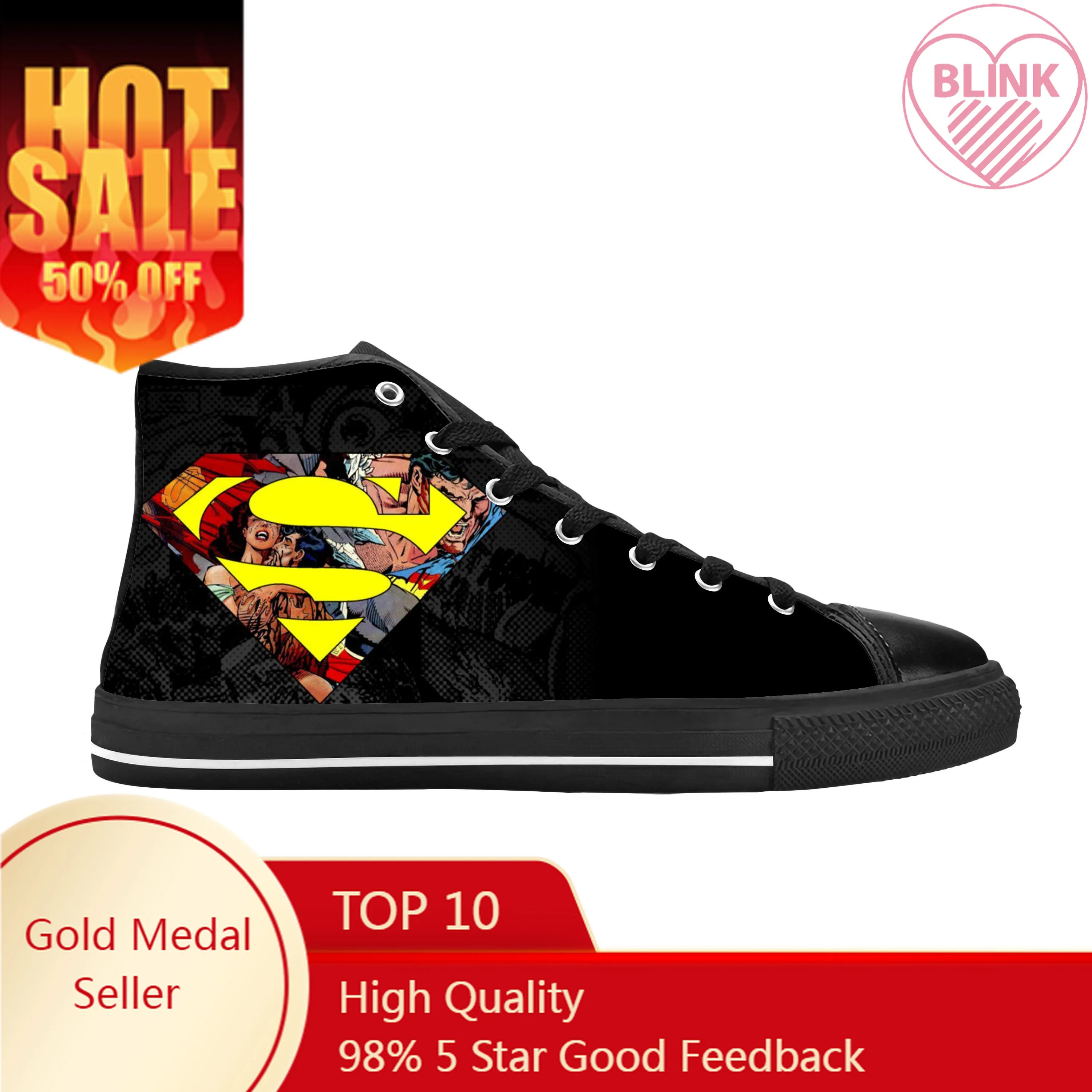 Supermans Logo Symbol Superhero Anime Manga Comic Casual Cloth Shoes High Top Comfortable Breathable 3D Print Men Women Sneakers
Supermans Logo Symbol Superhero Anime Manga Comic Casual Cloth Shoes High Top Comfortable Breathable 3D Print Men Women Sneakers