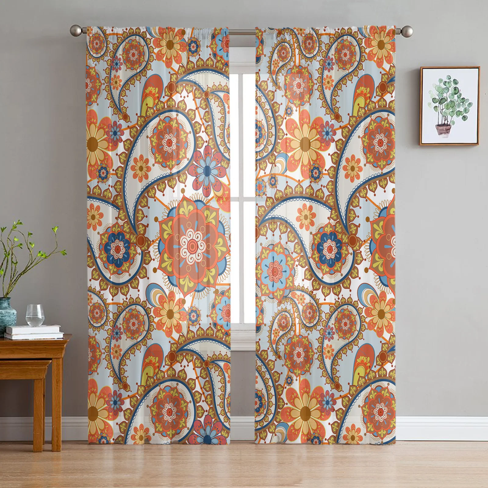 Paisley Pattern Flower Retro Sheer Curtain for Living Room Bedroom Voile Drape Kitchen Window Tulle Curtains Home Essentials
Paisley Pattern Flower Retro Sheer Curtain for Living Room Bedroom Voile Drape Kitchen Window Tulle Curtains Home Essentials
