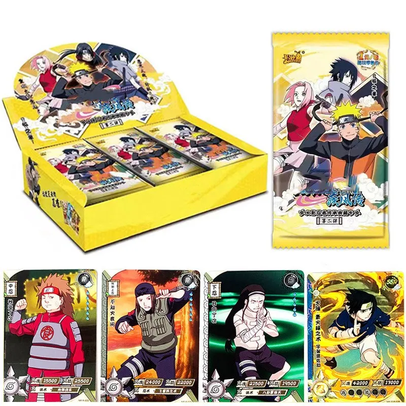 

Wholesale 12/24/48BOX Naruto Collection Cards Paper Games Anime Peripheral Character Collection Kid's Gift Playing Card Toy