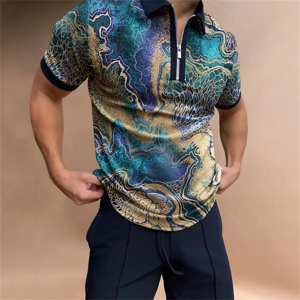 Men's Streetwear Fashion Printed Men Short Sleeve Polo Shirts Casual Turn-Down Zipper Business Casual Design Tops Summer Men
Men's Streetwear Fashion Printed Men Short Sleeve Polo Shirts Casual Turn-Down Zipper Business Casual Design Tops Summer Men