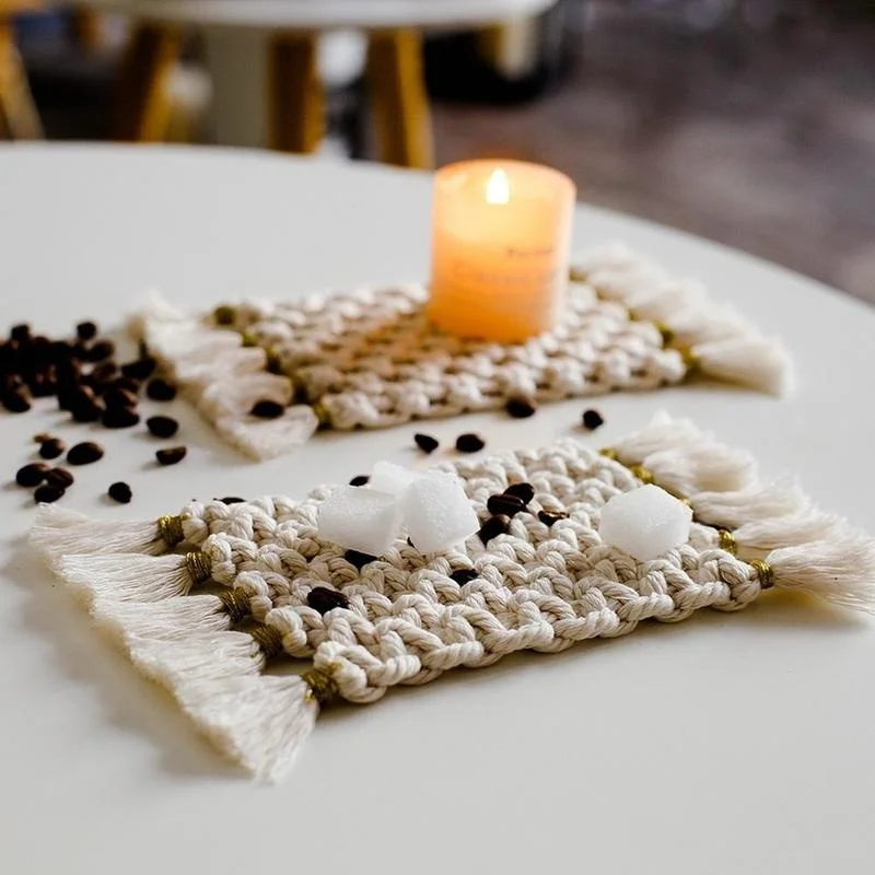 Pure Handmade Cotton Braid Non-slip Insulation Mats for Kitchen Northern Europe Macrame Cup Pad Bohemia Tablecloth Table Mat
Pure Handmade Cotton Braid Non-slip Insulation Mats for Kitchen Northern Europe Macrame Cup Pad Bohemia Tablecloth Table Mat