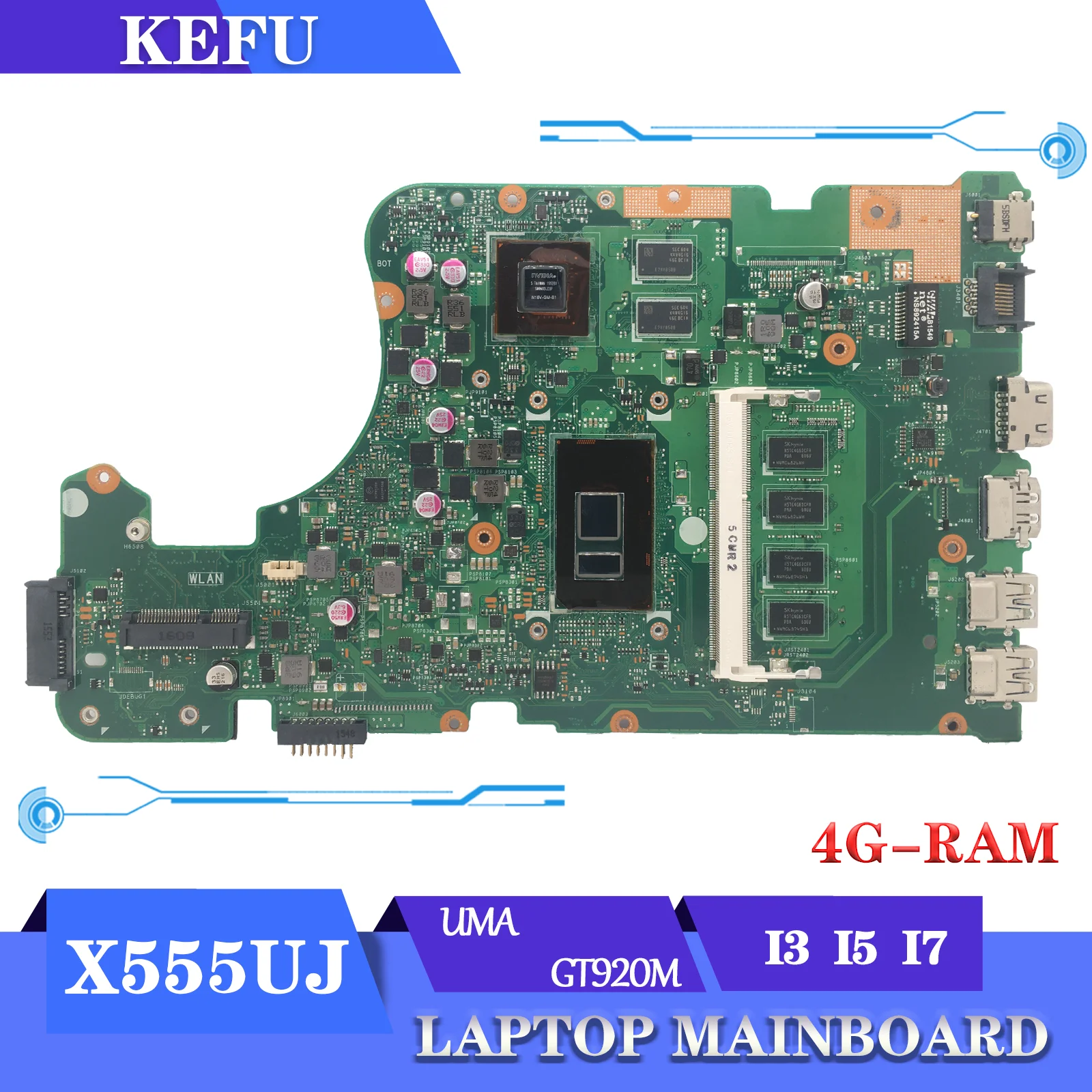 NEW! X555UJ Mainboard For ASUS A555U F555U DX992UA X555U K555U X555UF X555UA X555UB Laptop Motherboard i3 i5 i7 4GB-RAM
NEW! X555UJ Mainboard For ASUS A555U F555U DX992UA X555U K555U X555UF X555UA X555UB Laptop Motherboard i3 i5 i7 4GB-RAM
