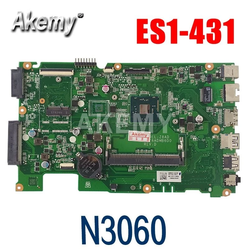 Материнская плата DAZ8ADMB6D0 для ноутбука Acer Aspire ES1-431, материнская плата N3060 CPU DAZ8ADMB6D0 NBMZC1100D6, 100% оригинал
Материнская плата DAZ8ADMB6D0 для ноутбука Acer Aspire ES1-431, материнская плата N3060 CPU DAZ8ADMB6D0 NBMZC1100D6, 100% оригинал