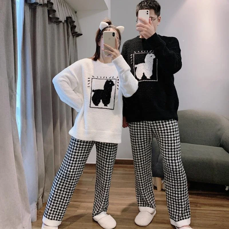 QWEEK Pajamas for Women 2021 Couples Same Style Pijamas Black White Kawaii Cartoon Pyjamas Plaid Bottoms Flannel Sleepwear Cute
QWEEK Pajamas for Women 2021 Couples Same Style Pijamas Black White Kawaii Cartoon Pyjamas Plaid Bottoms Flannel Sleepwear Cute