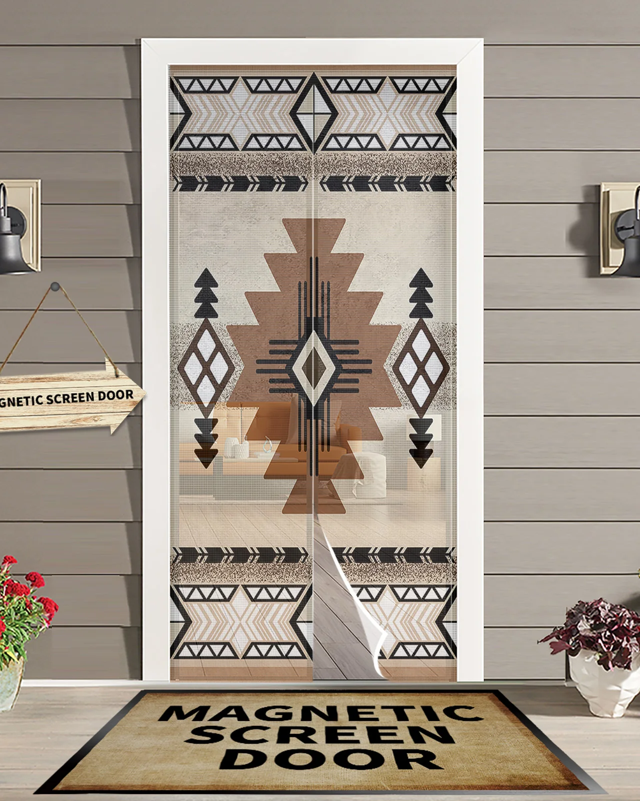 Indian Geometry Graphics Magnetic Door Curtain Living Room Bedroom Home Anti-mosquito Screen Door Curtain 
Indian Geometry Graphics Magnetic Door Curtain Living Room Bedroom Home Anti-mosquito Screen Door Curtain