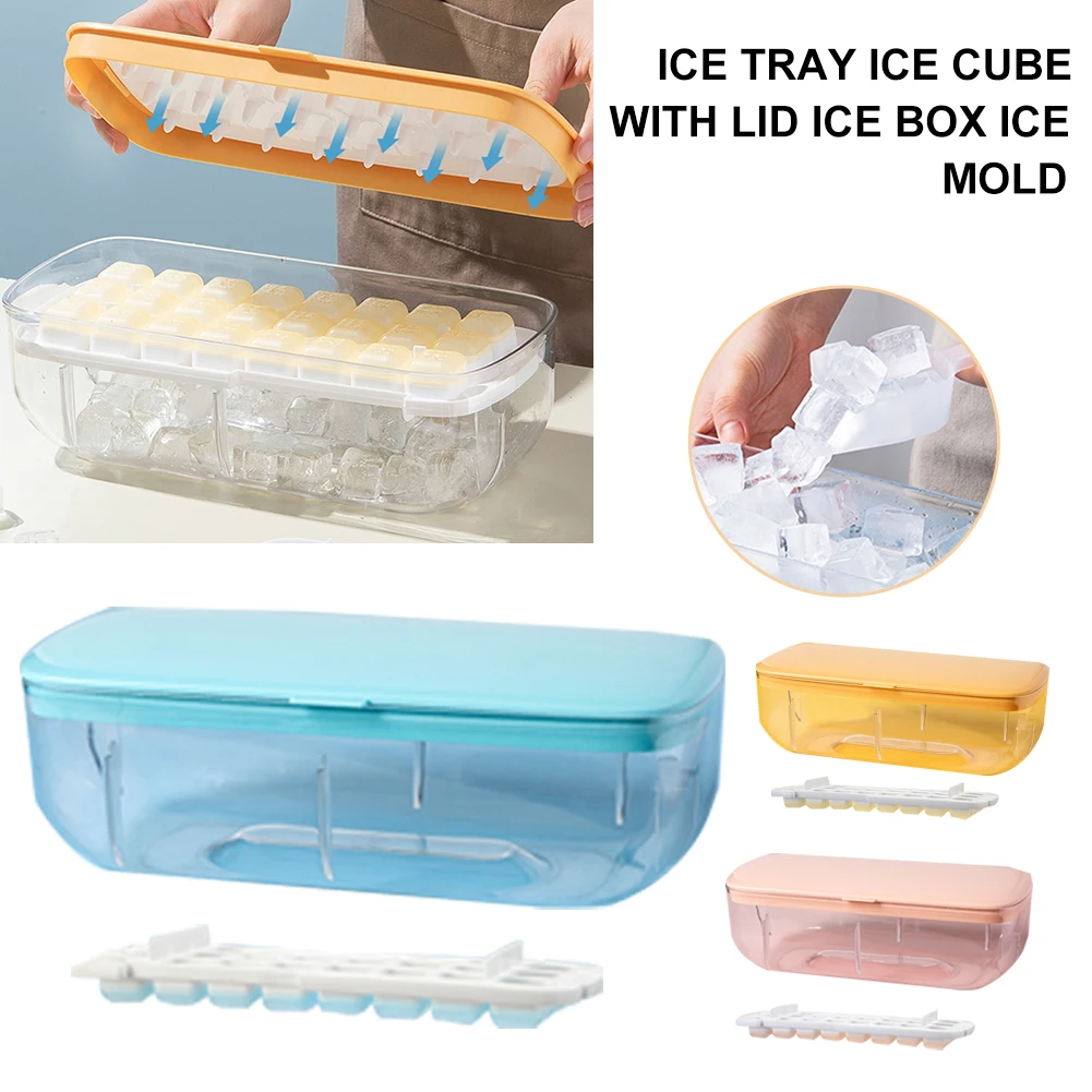 Ice Cube Tray with Lid and Bin Quick Release Silicone Ice Cube Maker Mold with Container for Cocktail Whiskey Bar Kitchen Tools
Ice Cube Tray with Lid and Bin Quick Release Silicone Ice Cube Maker Mold with Container for Cocktail Whiskey Bar Kitchen Tools