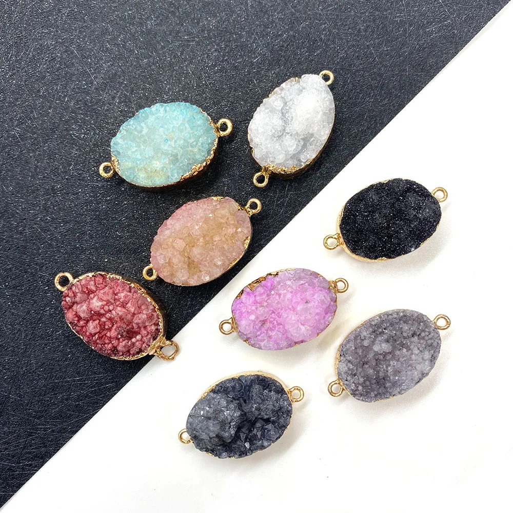 Natural Stone Connector Egg-shaped Crystal Double Hole Pendant Used for Fashion DIY Jewelry Making Necklace Bracelet Size20x35mm 
Natural Stone Connector Egg-shaped Crystal Double Hole Pendant Used for Fashion DIY Jewelry Making Necklace Bracelet Size20x35mm