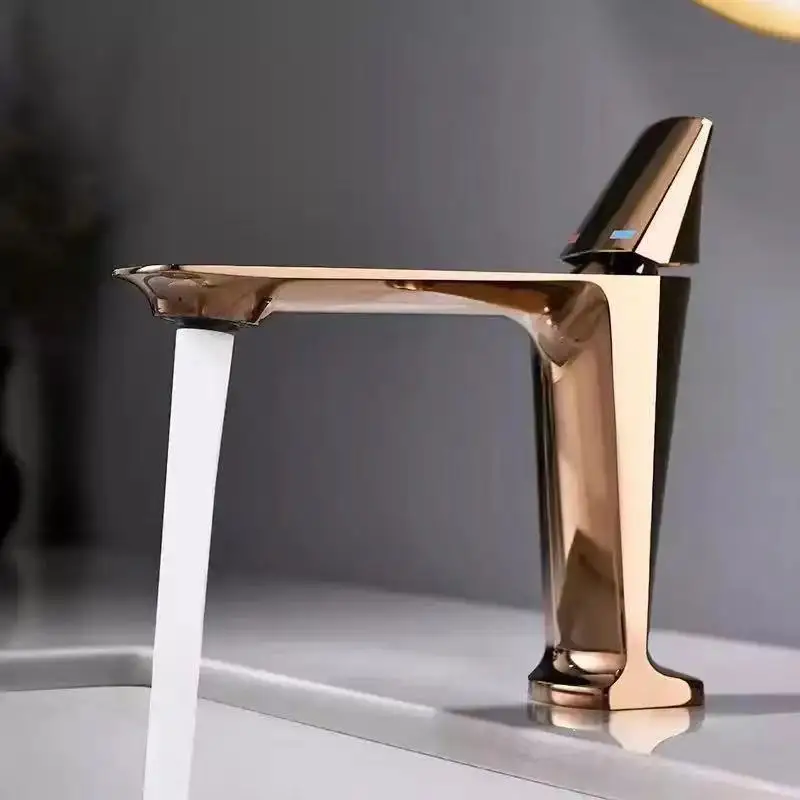 Bathroom Brass Rose Gold Basin Faucet Northern European Minimalist Style Cold And Hot Water Bath Cabinet High And Low Style
Bathroom Brass Rose Gold Basin Faucet Northern European Minimalist Style Cold And Hot Water Bath Cabinet High And Low Style
