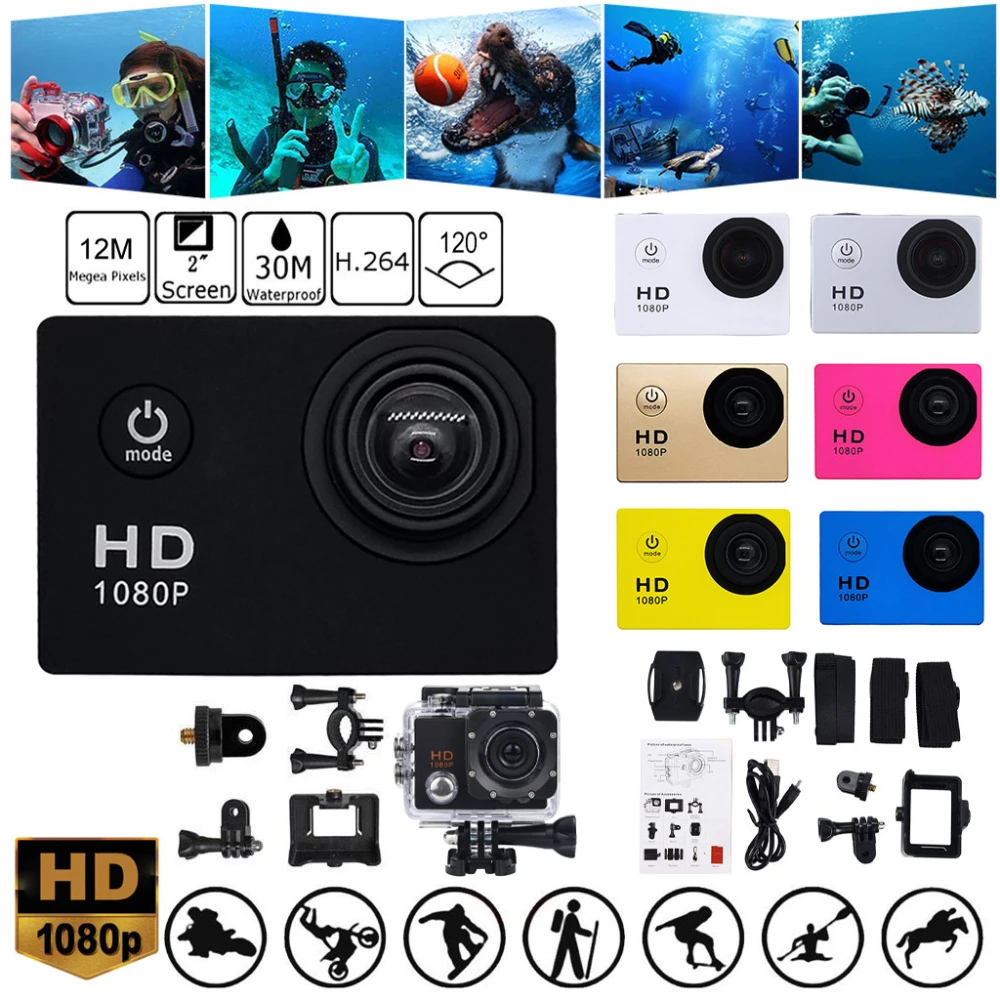 

Ultra HD Action Camera 4K/30fps WiFi 2 Inch 170D Underwater Waterproof Helmet Video Recording Sport Cameras Outdoor Camcorders