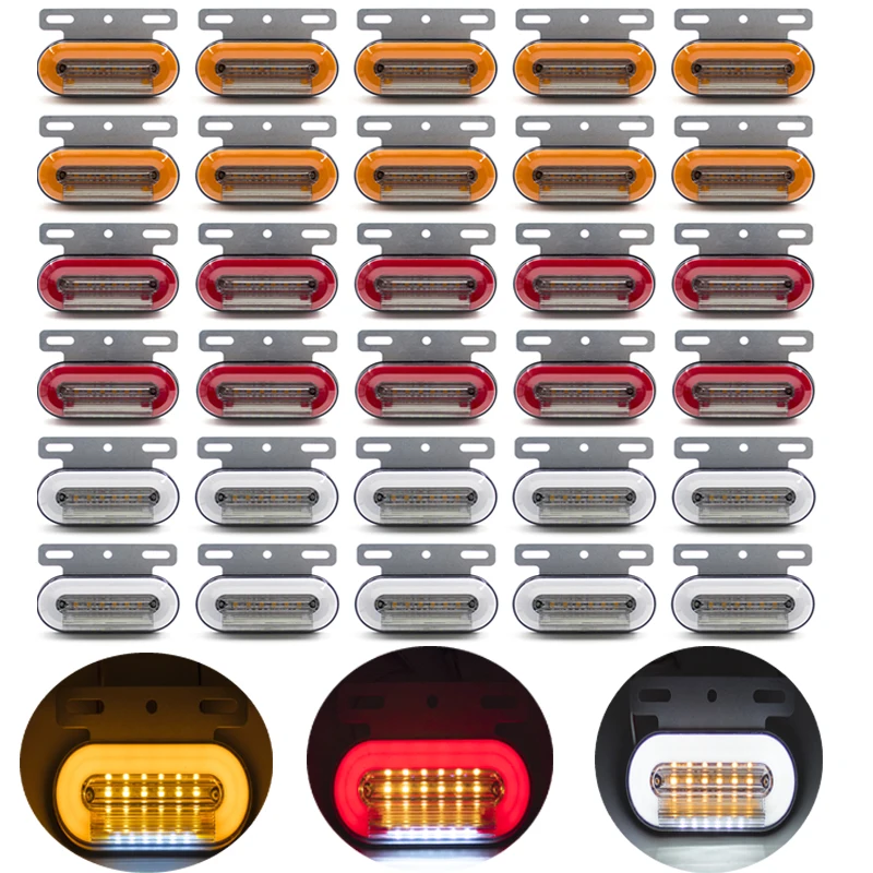 8pcs/10pcs 12V/24V LED Car Truck Side Marker Light External Light Signal Indicator Lamp Warning Tail Light 3 Modes Trailer Lorry
8pcs/10pcs 12V/24V LED Car Truck Side Marker Light External Light Signal Indicator Lamp Warning Tail Light 3 Modes Trailer Lorry