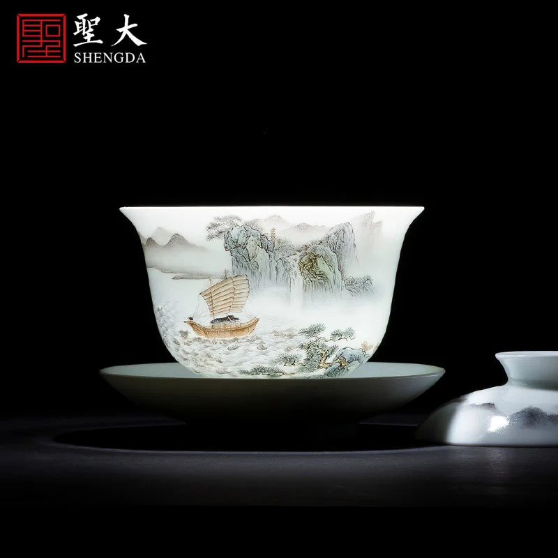 Shengda ceramic Sancai cover bowl hand-painted fine pastel smooth sailing cover bowl tea bowl hand-made Jingdezhen tea set
Shengda ceramic Sancai cover bowl hand-painted fine pastel smooth sailing cover bowl tea bowl hand-made Jingdezhen tea set