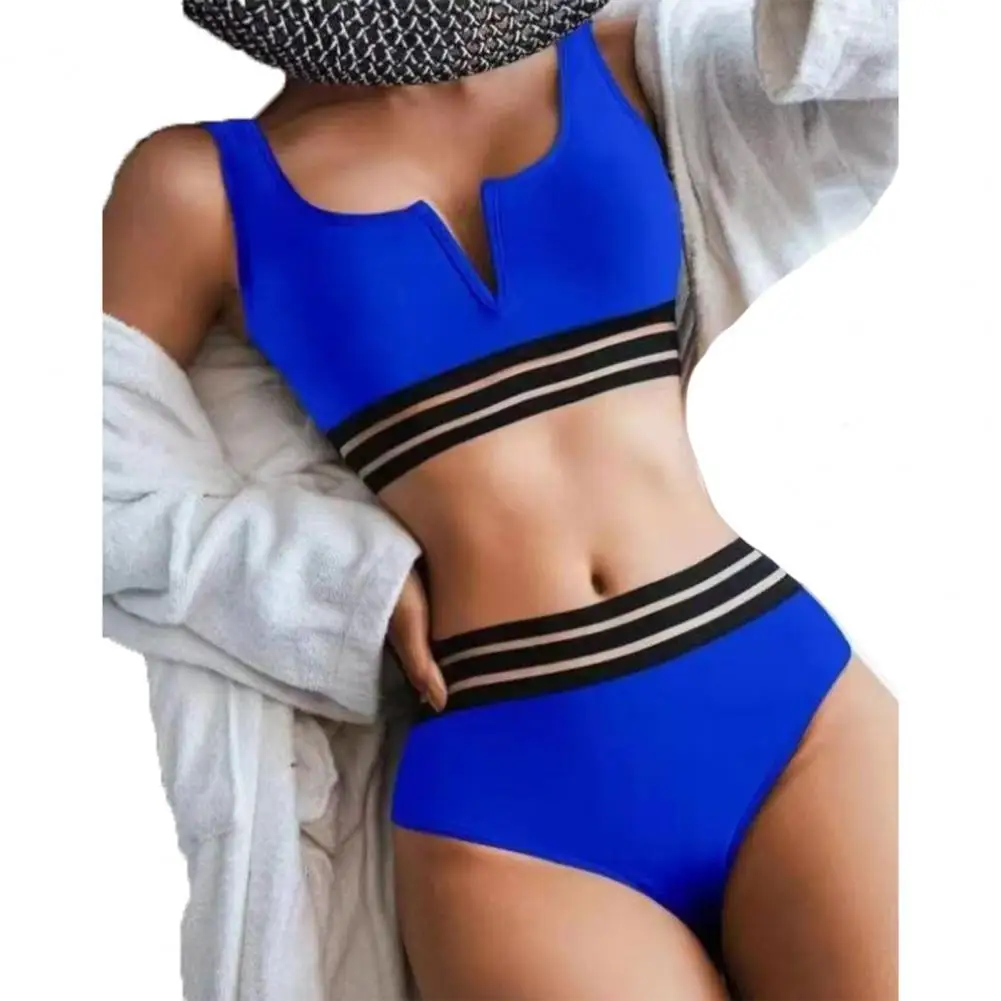 Wide Shoulder Straps V-Neck Patchwork Color Women Bathing Suit for Swimming Pool
Wide Shoulder Straps V-Neck Patchwork Color Women Bathing Suit for Swimming Pool