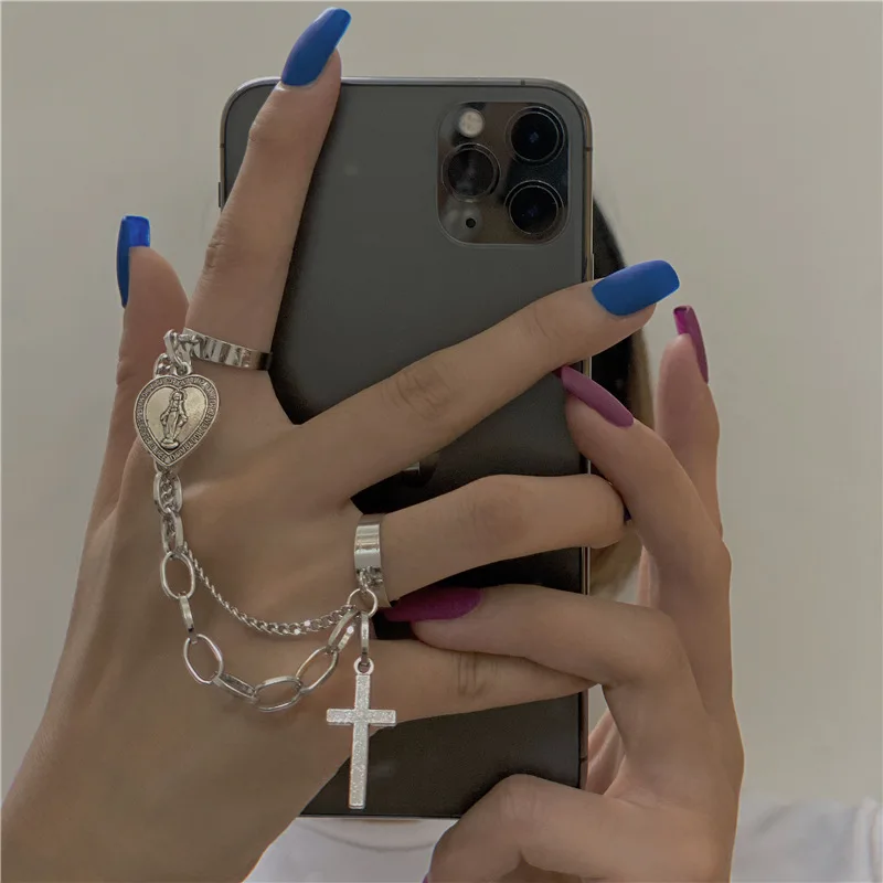 Korean Punk Geometric Silver Double Conjoined Opening Adjustable Couple Fashion Personality Retro Cross Ring Female Jewelry Gift
Korean Punk Geometric Silver Double Conjoined Opening Adjustable Couple Fashion Personality Retro Cross Ring Female Jewelry Gift